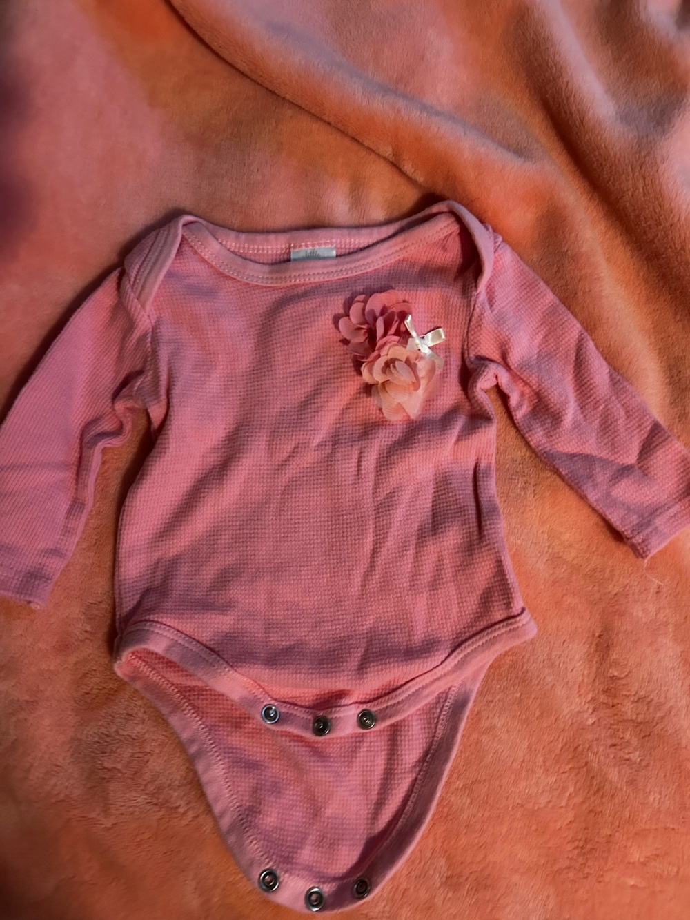 Carter's Pink Floral Appliqué Waffle Knit Crew Sweater